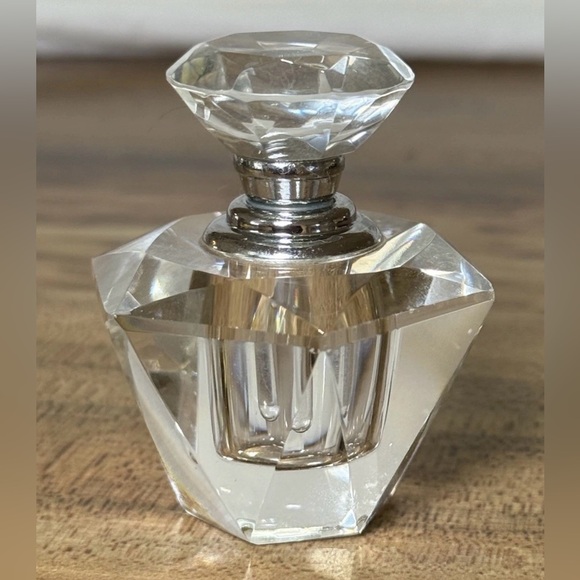 Saks Fifth Ave Crystal Cut Perfume Bottles Lot Of 3 Geometric Facets Signed Rare - Picture 5 of 12